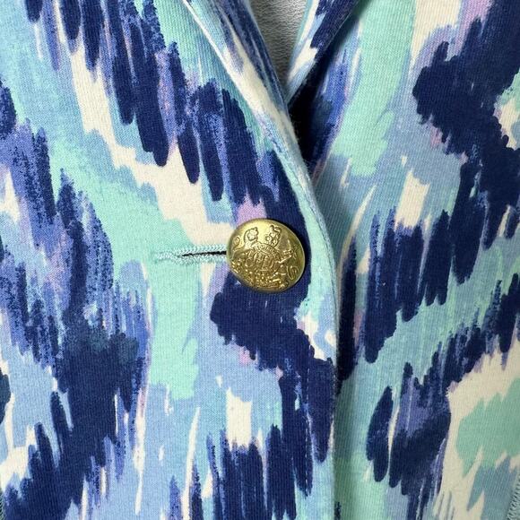 Lilly Pulitzer Mindy Shawl Collar‎ Cardigan Blazer in Blue Swish Print, Size XS - Picture 6 of 11
